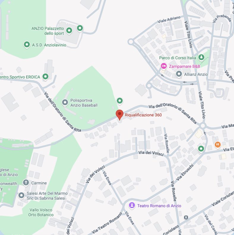Mappa della sede di Riqualificazione 360 ad Anzio